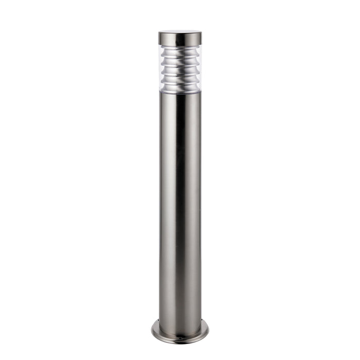 Saxby 49911 Equinox bollard IP44 8W Marine grade brushed stainless steel & clear pc 8W LED E27 Cool White (Required) - westbasedirect.com