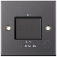 Selectric DSL408 5M 10AX 3 Pole Fan Isolator Switch - Black Nickel, Black Insert