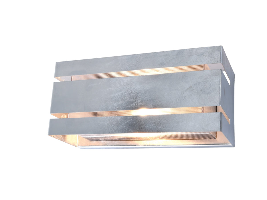Lutec 5011602461 VIDAR IP54 E27 Outdoor Wall Light - Galvanised Steel (Lamp Not Included)