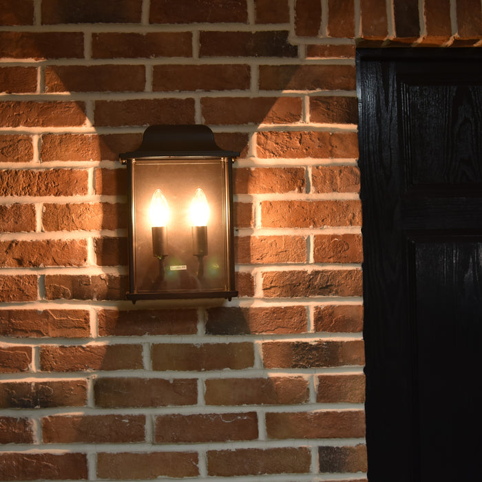 Lutec 5029601425 HOLLY 60W IP44 E14 Twin Outdoor Wall Light - Matt Black (Lamp Not Included)