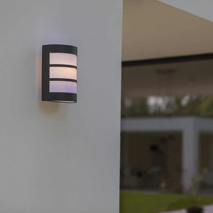 Lutec 5043104424 NILA IP44 E27 Outdoor Wall Light - Dark Grey (Lamp Not Included)