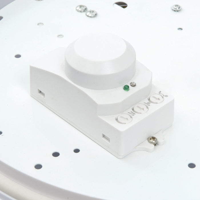 Saxby 50952 Vigor LED  microwave Emergency EM IP65 16W & 2W Gloss white & opal pc 16W LED module (SMD 5630) Cool White & 2W LED module (SMD 5630) Cool White - westbasedirect.com