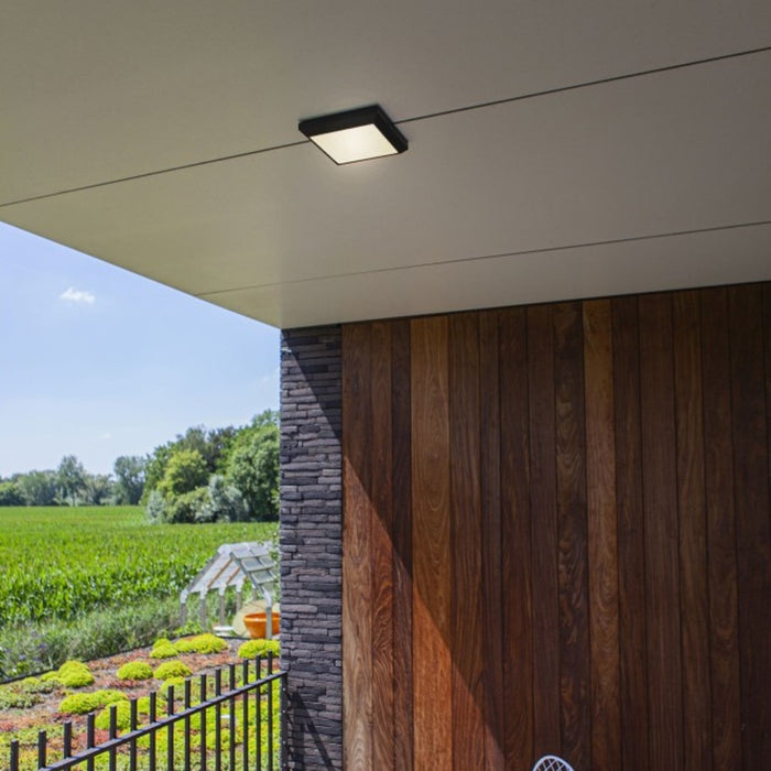 Lutec 5102101118 HELENA 14.8W IP54 LED Wall or Ceiling Light 4000K - Dark Grey