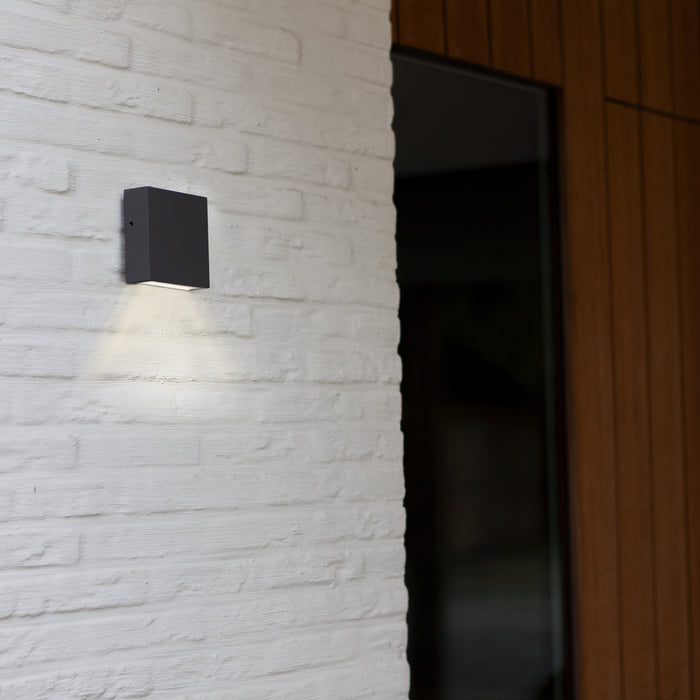 Lutec 5104001118 GEMINI XF 7.4W IP54 LED Outdoor Wall Light 4000K - Dark Grey