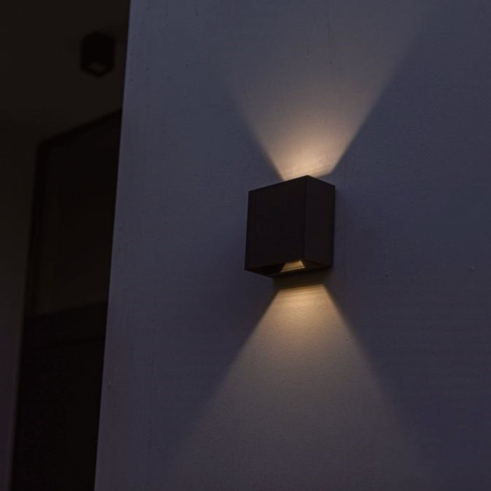 Lutec 5104003012 GEMINI BEAMS 7.5W IP54 LED Outdoor Wall Light 3000K - Matt Black