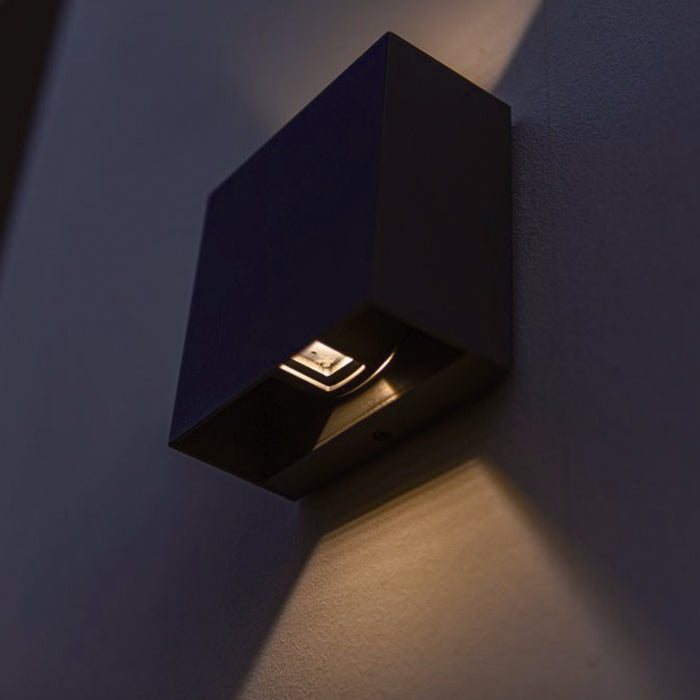 Lutec 5104003012 GEMINI BEAMS 7.5W IP54 LED Outdoor Wall Light 3000K - Matt Black