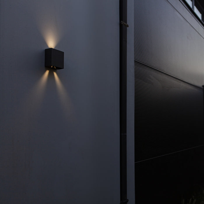 Lutec 5104003012 GEMINI BEAMS 7.5W IP54 LED Outdoor Wall Light 3000K - Matt Black