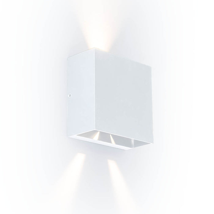 Lutec 5104003032 GEMINI BEAMS 10W IP54 LED Outdoor Adjustable Wall Light 3000K - White