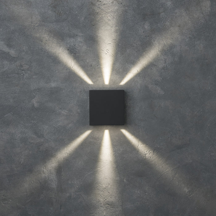 Lutec 5104005118 GEMINI BEAMS 7.5W IP54 LED Outdoor Up/Down Wall Light 4000K - Dark Grey