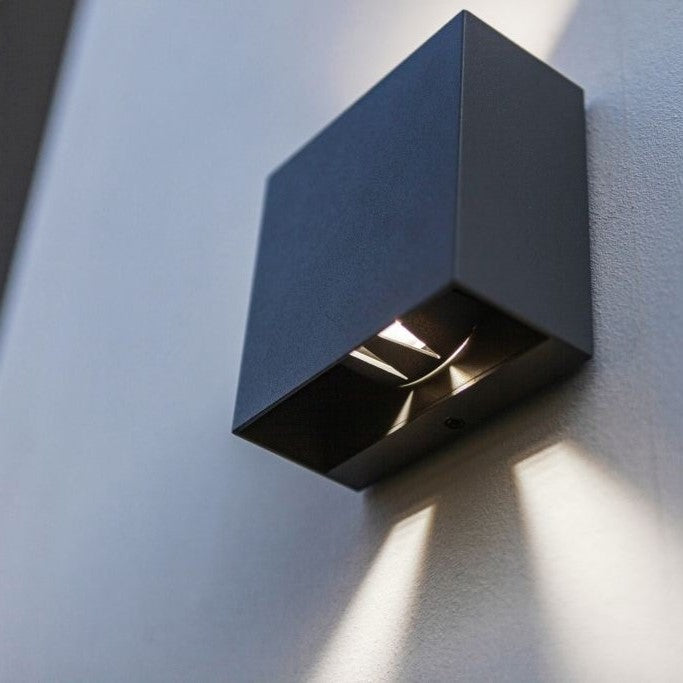 Lutec 5104005118 GEMINI BEAMS 7.5W IP54 LED Outdoor Up/Down Wall Light 4000K - Dark Grey