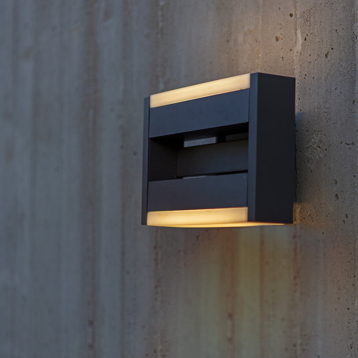 Lutec 5107001118 CONROY 13.5W IP44 LED Outdoor Wall Light c/w Rotating Heads 3000K - Dark Grey