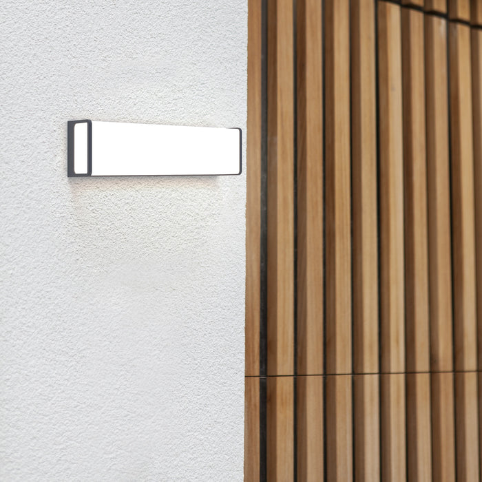 Lutec 5107401125 DOBLO 24.5W IP54 LED Outdoor Wall Light 4000K - Dark Grey