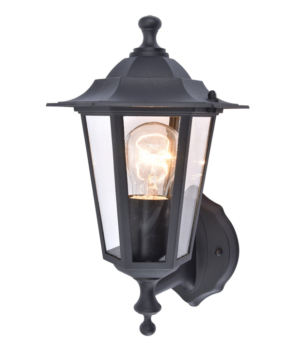 Lutec 5112102012 CORNICHE IP44 E27 Outdoor Wall Lantern Light - Black (Lamp Not Included)