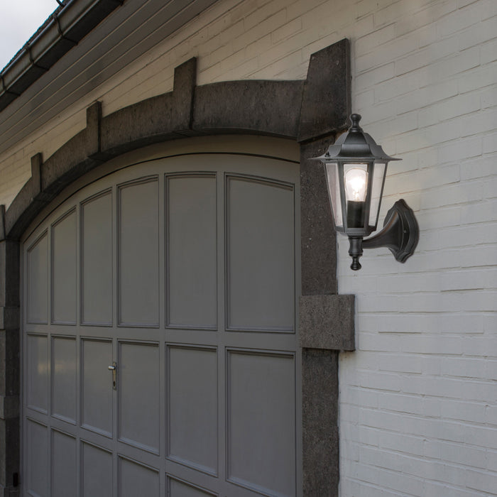 Lutec 5112102012 CORNICHE IP44 E27 Outdoor Wall Lantern Light - Black (Lamp Not Included)