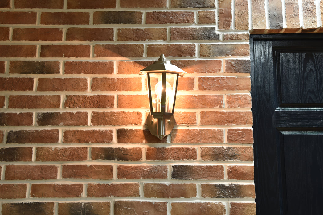 Lutec 5112103001 GROSVENOR IP44 E27 Outdoor Wall Lantern Light - Stainless Steel (Lamp Not Included)