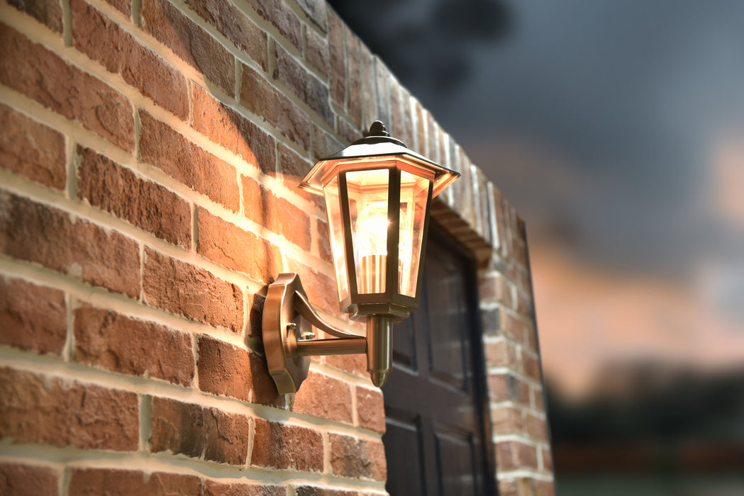 Lutec 5112103001 GROSVENOR IP44 E27 Outdoor Wall Lantern Light - Stainless Steel (Lamp Not Included)