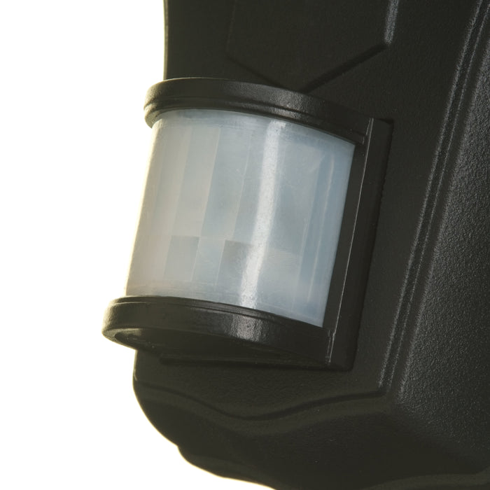 Lutec 5112104012 CORNICHE IP44 E27 Outdoor Wall Lantern Light with PIR - Black (Lamp Not Included)