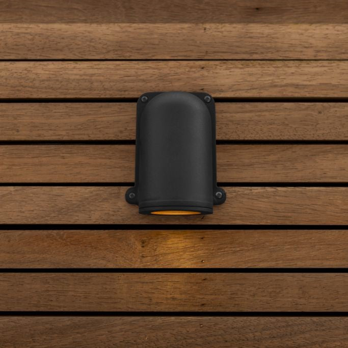 Lutec 5115001012 ANCOR IP54 GU10 Outdoor Down Wall Light - Black (Lamp Not Included)