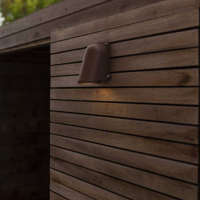Lutec 5115001445 ANCOR IP54 GU10 Outdoor Down Wall Light - Rust Brown (Lamp Not Included)