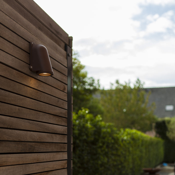 Lutec 5115001445 ANCOR IP54 GU10 Outdoor Down Wall Light - Rust Brown (Lamp Not Included)