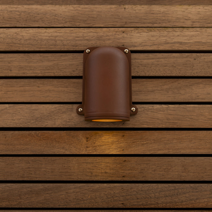 Lutec 5115001445 ANCOR IP54 GU10 Outdoor Down Wall Light - Rust Brown (Lamp Not Included)