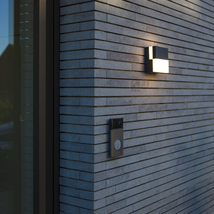 Lutec 5116202118 DOMINO 17W IP65 LED Outdoor Wall Light 3000K - Dark Grey