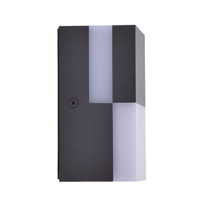 Lutec 5116202118 DOMINO 17W IP65 LED Outdoor Wall Light 3000K - Dark Grey