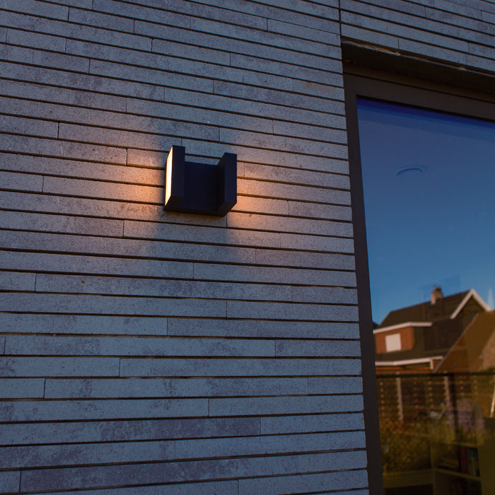 Lutec 5116303118 TWISTO 13W IP65 LED Outdoor Wall Light 3000K/4000K - Dark Grey