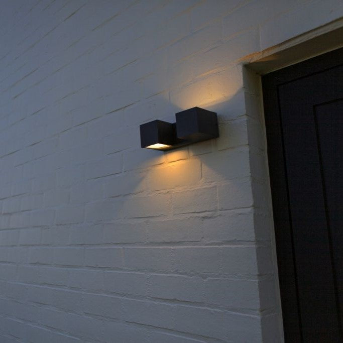 Lutec 5117401118 FARI 10W IP54 LED Outdoor Wall Light 3000K c/w Adjustable Heads - Dark Grey
