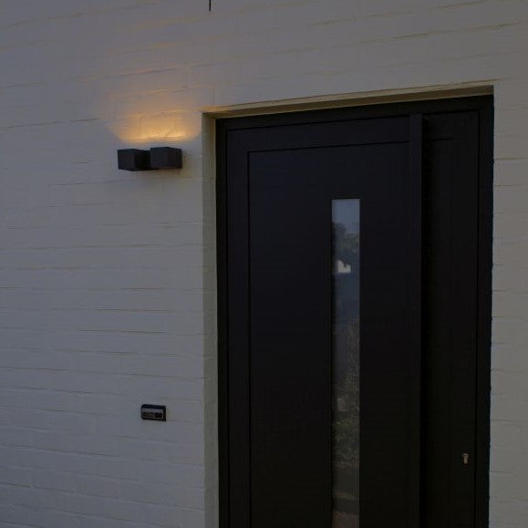 Lutec 5117401118 FARI 10W IP54 LED Outdoor Wall Light 3000K c/w Adjustable Heads - Dark Grey