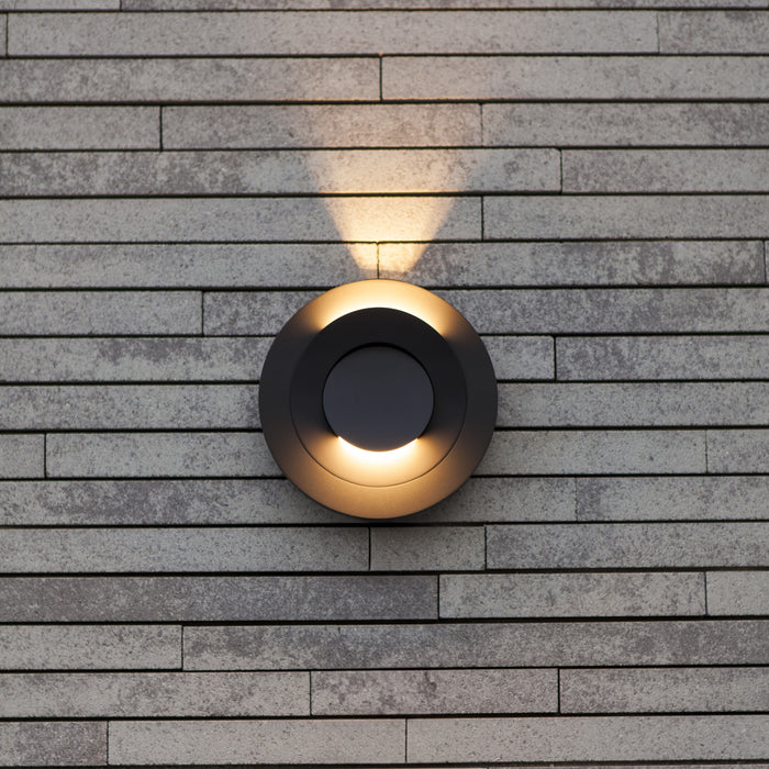 Lutec 5137701118 MOOV 7.8W IP54 LED Outdoor Wall Light 3000K - Dark Grey