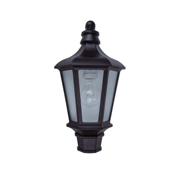 Lutec 5180601012 COTSWOLD IP44 E27 Outdoor Half Lantern Wall Light - Black (Lamp Not Included)