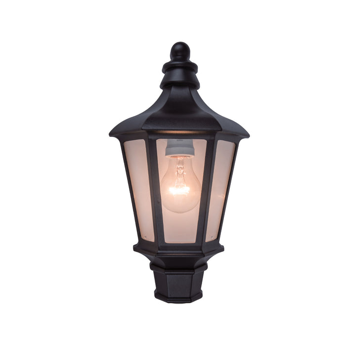 Lutec 5180601012 COTSWOLD IP44 E27 Outdoor Half Lantern Wall Light - Black (Lamp Not Included)