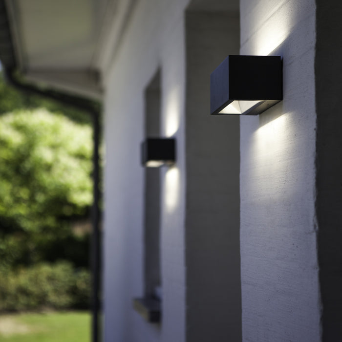 Lutec 5189101118 GEMINI 21W IP54 LED Outdoor Wall Light 4000K - Dark Grey