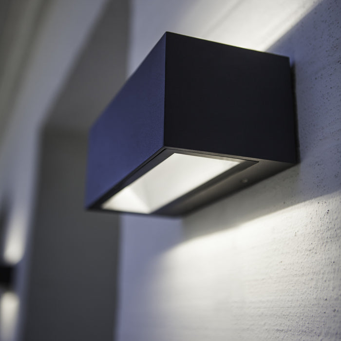 Lutec 5189104118 GEMINI 46W IP54 LED Outdoor Wall Light 4000K - Dark Grey