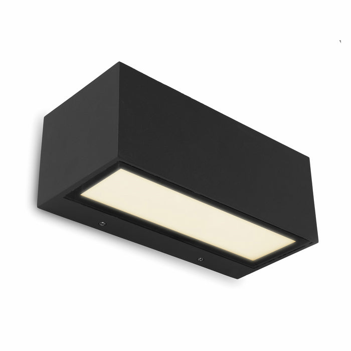 Lutec 5189112012 GEMINI 15W IP54 LED Outdoor Up/Down Wall Light 3000K - Matt Black