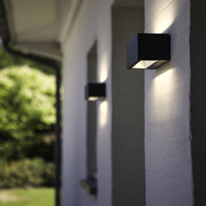 Lutec 5189112118 GEMINI 15W IP54 LED Outdoor Wall Light 3000K - Dark Grey
