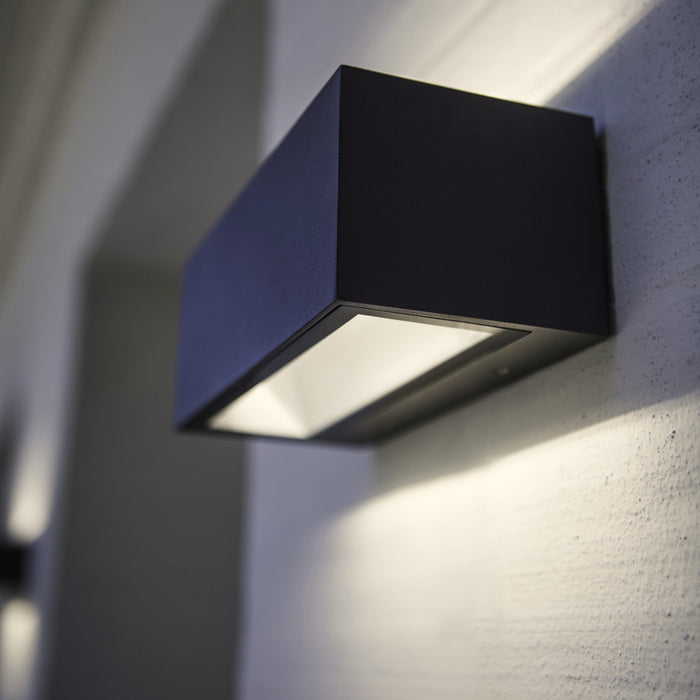 Lutec 5189112118 GEMINI 15W IP54 LED Outdoor Wall Light 3000K - Dark Grey