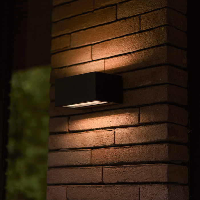 Lutec 5189113012 GEMINI 8.8W IP54 LED Outdoor Wall Light 3000K - Matt Black