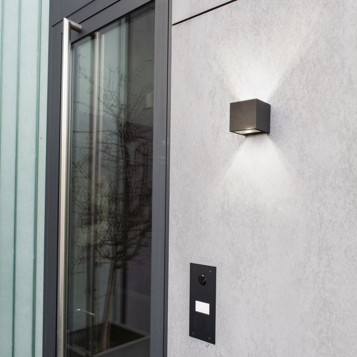 Lutec 5189114118 GEMINI 9W IP54 LED Outdoor Wall Light 4000K - Dark Grey