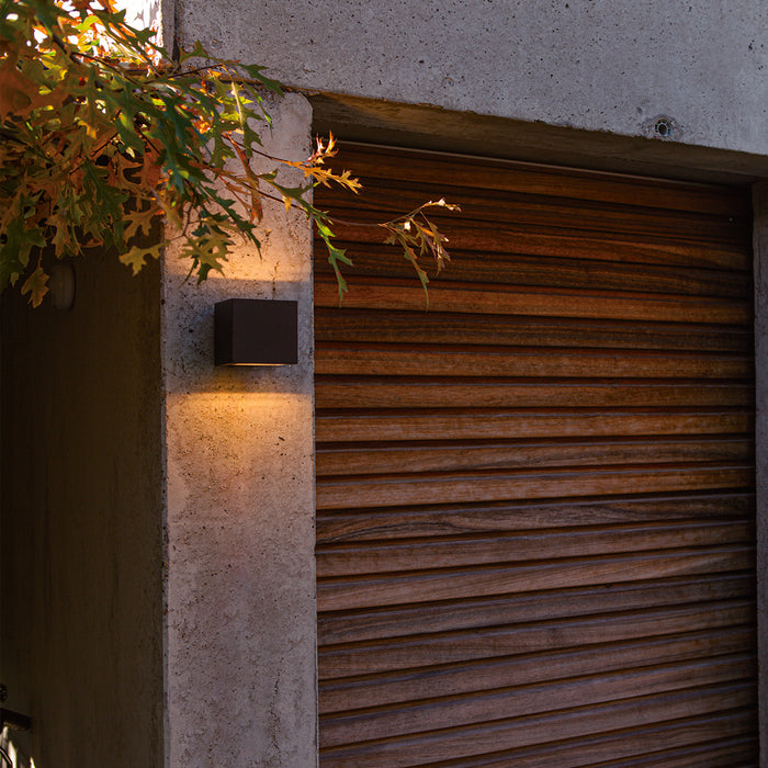 Lutec 5189125012 GEMINI 9W IP54 LED Outdoor Square Wall Light 3000K - Matt Black
