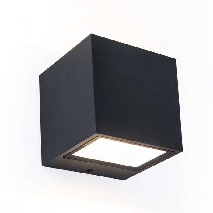 Lutec 5189125012 GEMINI 9W IP54 LED Outdoor Square Wall Light 3000K - Matt Black