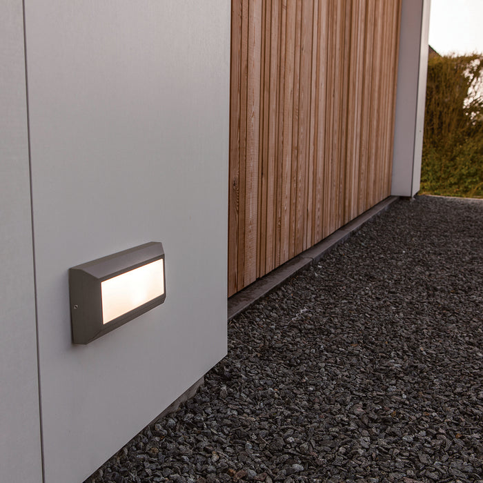 Lutec 5191601118 HELENA 10.2W IP54 LED Surface Mounted Brick Light 4000K - Dark Grey