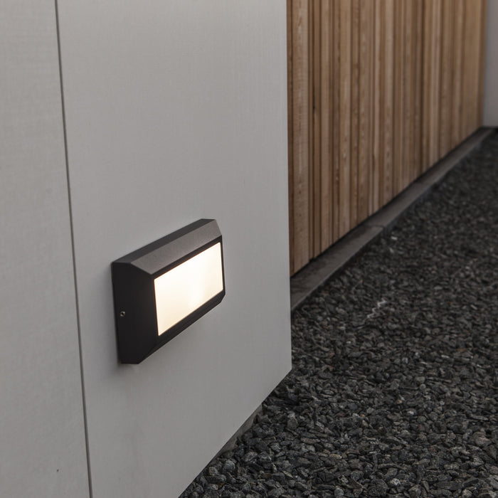 Lutec 5191605012 HELENA 11W IP54 LED Surface Mounted Brick Light 3000K - Matt Black