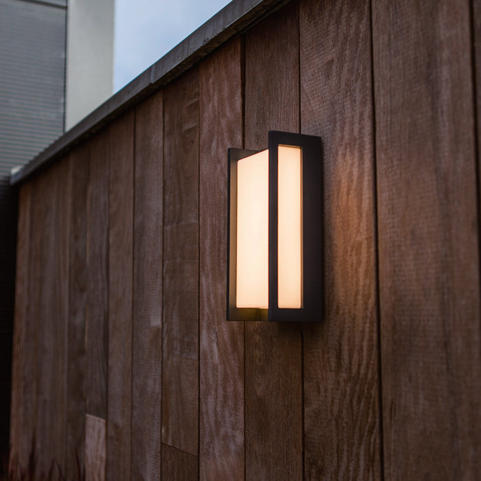 Lutec 5193001118 QUBO 15W IP54 LED Outdoor Wall Light 3000K - Dark Grey