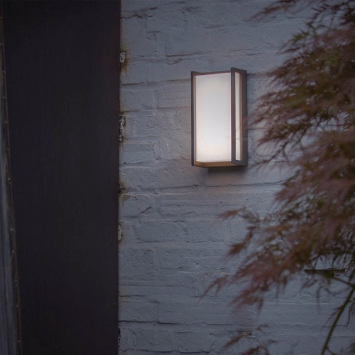 Lutec 5193001118 QUBO 15W IP54 LED Outdoor Wall Light 3000K - Dark Grey