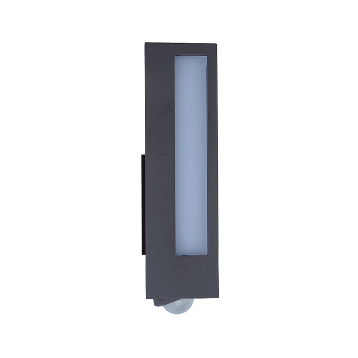 Lutec 5193002118 QUBO 13W IP54 LED Outdoor Wall Light with PIR 3000K - Dark Grey