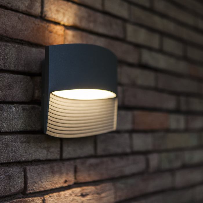 Lutec 5193201118 LOTUS 8.5W IP54 LED Outdoor Wall Light 3000K - Dark Grey