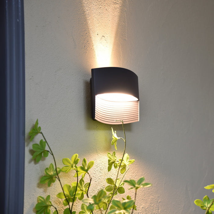 Lutec 5193201118 LOTUS 8.5W IP54 LED Outdoor Wall Light 3000K - Dark Grey