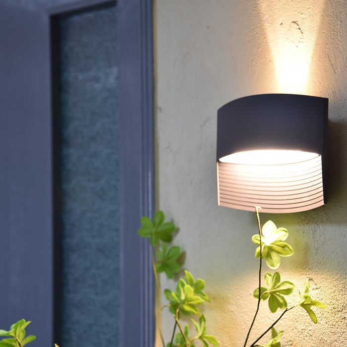 Lutec 5193201118 LOTUS 8.5W IP54 LED Outdoor Wall Light 3000K - Dark Grey